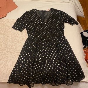 Black and Gold Polkadot dress